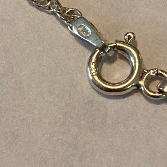 Sterling Silver with Heart Ceramic Rose and Butterfly. Chain is 20” - Picture 5 of 5